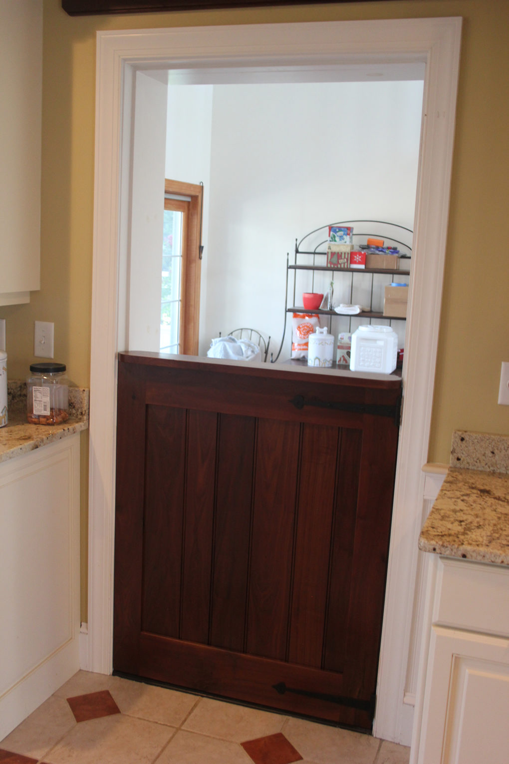 custom carpentry for dutch door to mudroom